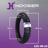 Hoosier Racing Tire 120/80-19 Spec HMX Dirt Bike Rear Tube Type Tire with Hoosier Keychain